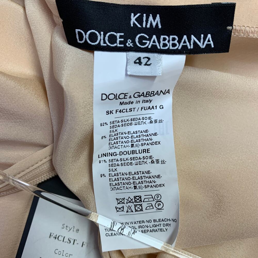 DOLCE & GABBANA SS23 1997-98 Re-issue Size 6 Beige Silk Blend Pencil Long Skirt - Picture 7 of 7